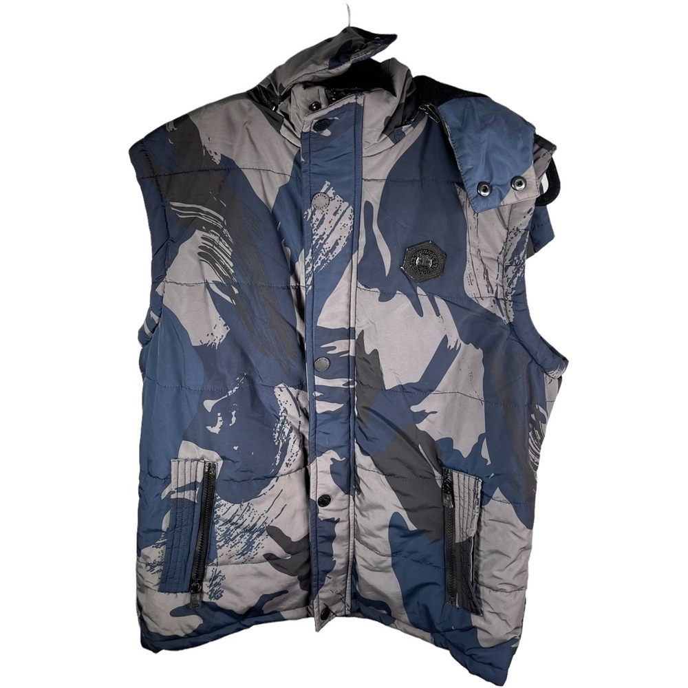 Platini Fleece Lined Hooded Camo Vest Size Medium